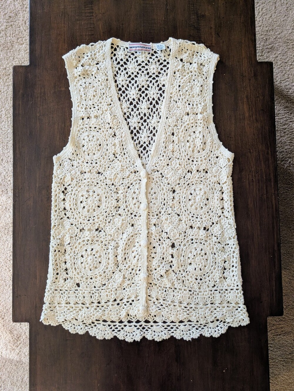 Westbound Cream Crocheted Vest
